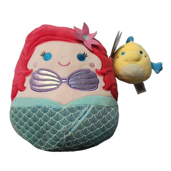 Squishmallows Ariel 10" & Flounder 4" Disney's The Little Mermaid - Picture 1 of 9